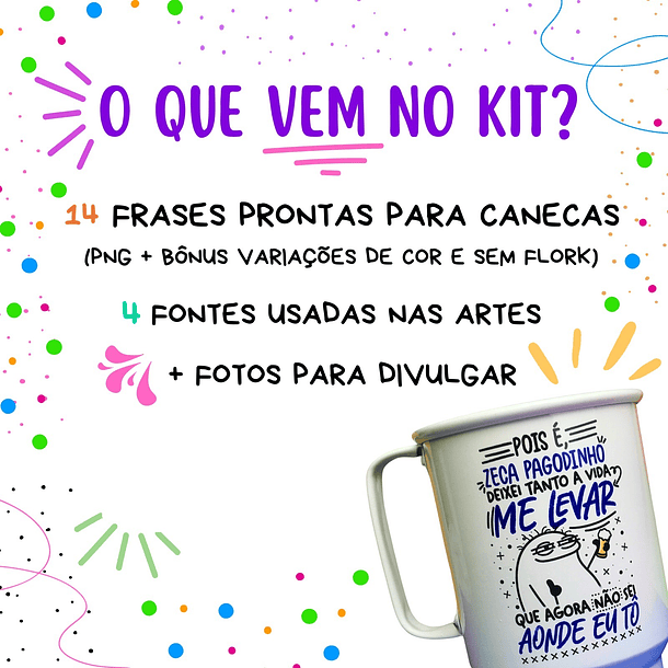 Kit Digital Caneca Copo Frases Carnaval Flork Arquivo Png 2