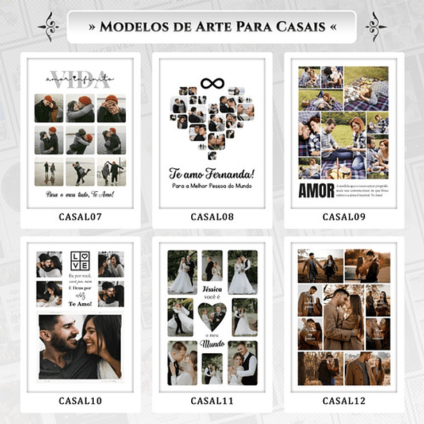 Artes Quadros Casal Namorado 22 Arquivo Editável Psd + Canva 2