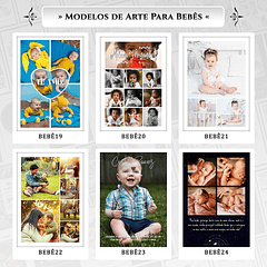 Artes Quadros Bebês 24 Arquivo Editável Psd + Canva