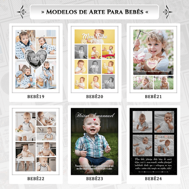 Artes Quadros Bebês 24 Arquivo Editável Psd + Canva 6