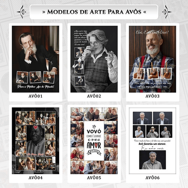 Artes Quadros Avôs 22 Arquivo Editável Psd + Canva 8