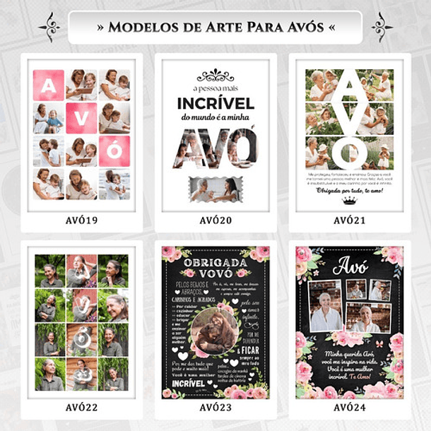 Artes Quadros Avós 31 Arquivo Editável Psd + Canva 4