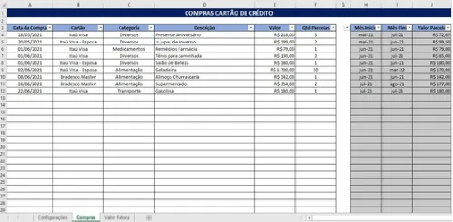 Planilha Controle Financeiro Pessoal + Cartão De Crédito 18