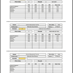 Planilha Controle De Notas E Frequência / Impressão Boletim