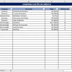 Planilha Controle De Gastos Com Cartão De Crédito