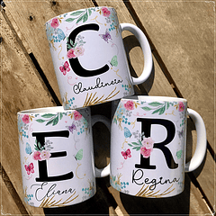 56 Artes para Caneca Alfabeto Floral Dia das Mães Arquivos Jpg