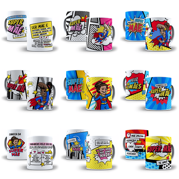 35 Artes para Caneca Dia das Mães Cartoon Arquivos Png 4