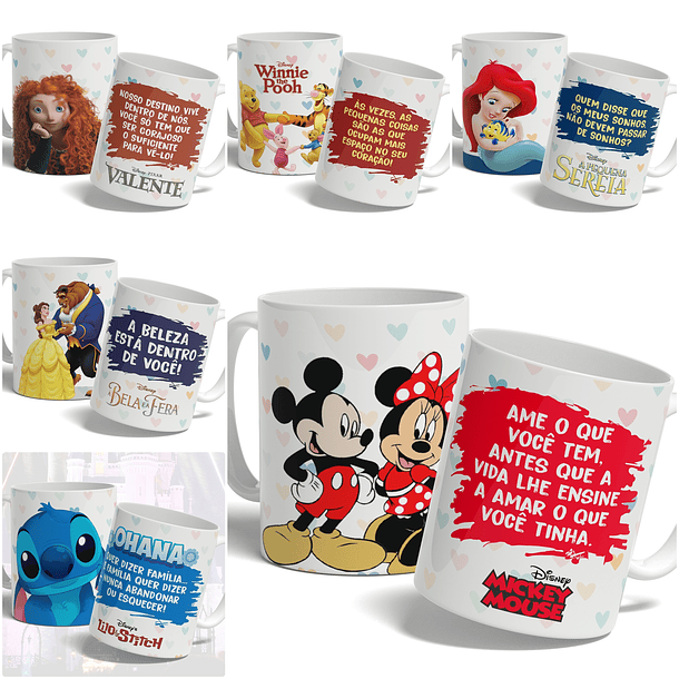 Artes para Caneca Disney Frases Arquivos Png  2