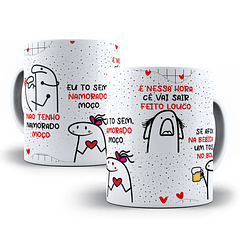 Arte para Caneca Eu não Tenho Namorado Moço Flork Editável