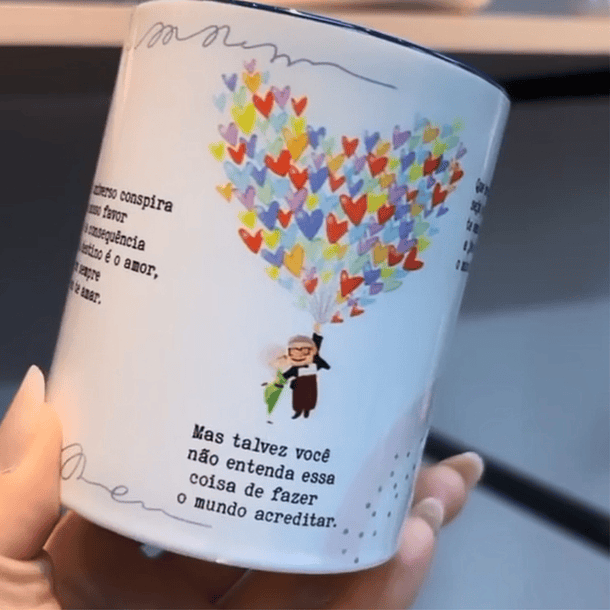 Arte Caneca Olhe bem no fundo dos meus olhos e sinta a emoção... Up Nas Alturas 3