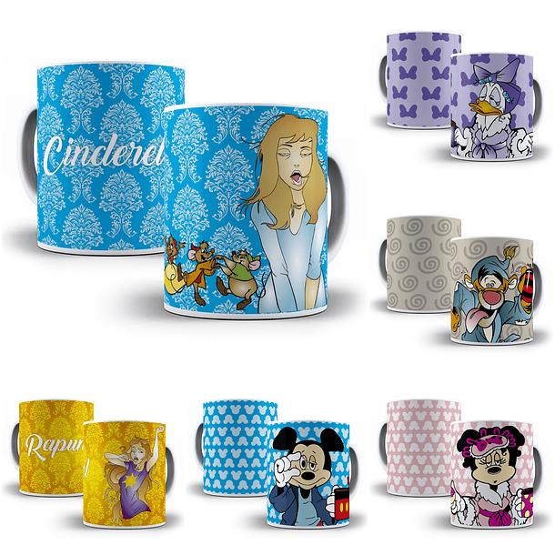 39 Artes para Caneca Personagens Disney Com Sono em Corel Draw 1