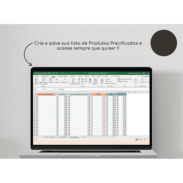 Arquivo Planilha Preço Certo para Precificação em Excel  2