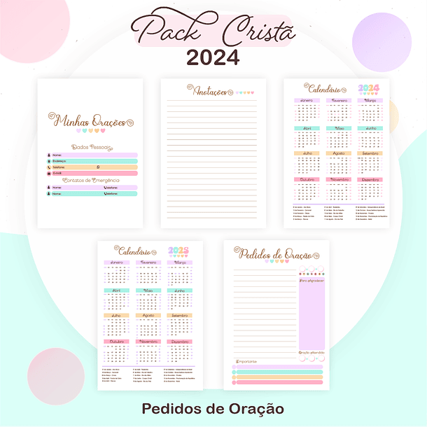 Arquivos Prontos Agenda Caderno 2024 Versículos e Louvores ﻿Pack Cristo 2024 16