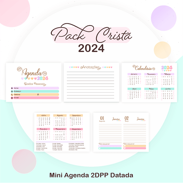 Arquivos Prontos Agenda Caderno 2024 Versículos e Louvores ﻿Pack Cristo 2024 18