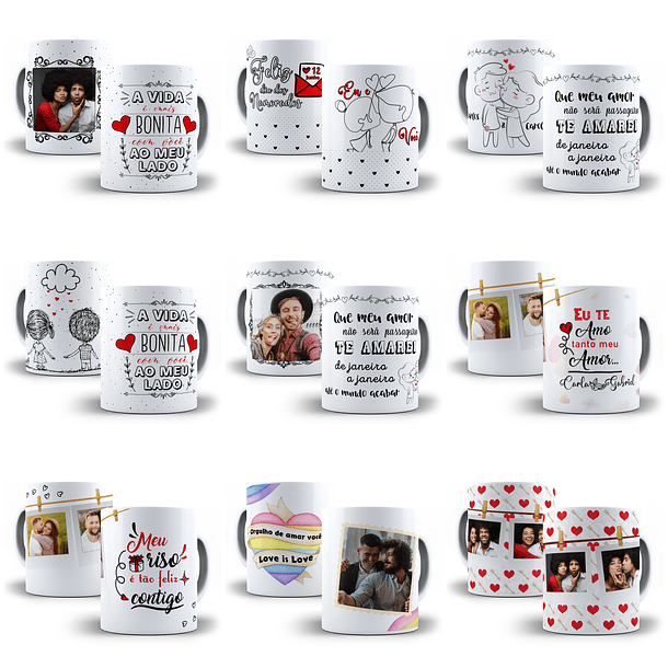 49 Artes para Caneca e Azulejo Dia dos Namorados Editável + Png 3