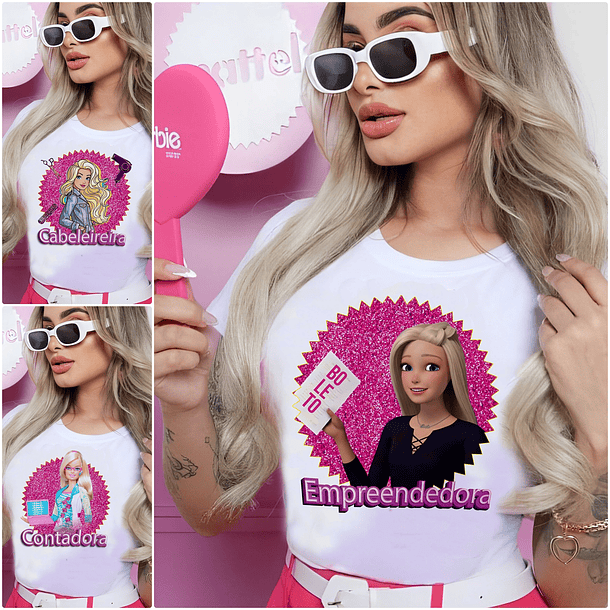 14 Artes Camisa Barbie Profissões em CorelDraw 2