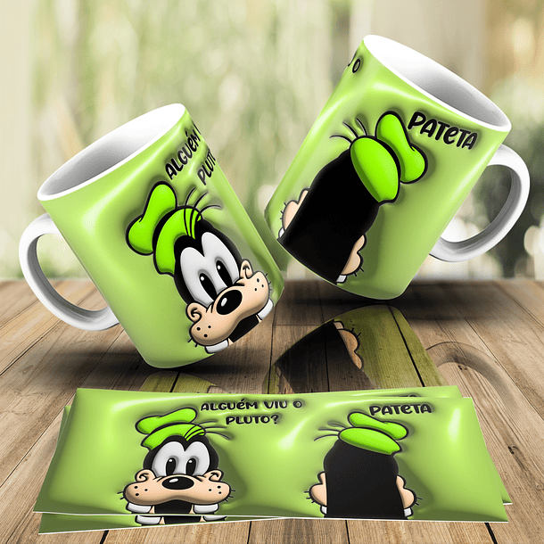 6 Artes para Caneca Turma do Mickey Inflados 3d Arquivos Png 6