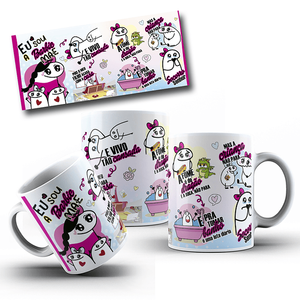 Artes para Caneca Flork Barbie Mãe Arquivos Png  6