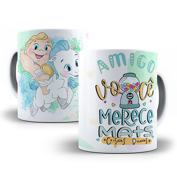 12 Artes para Caneca Amizade Personagens em Corel Draw 2