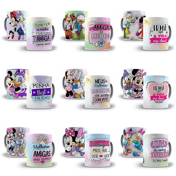 20 Artes para Caneca Amizade Disney em CorelDraw  2