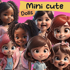 Kit Digital Mini Cut Dolls Meninas Bonecas em Png 