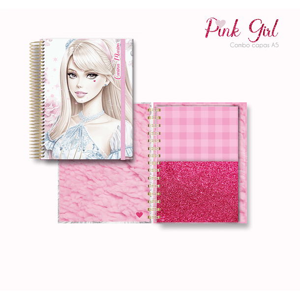 Arquivo Capas para Agenda A5 Pink Girl em Jpg 3