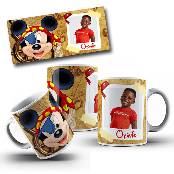 10 Artes Caneca Mickey Pirata Arquivo em CorelDraw  10