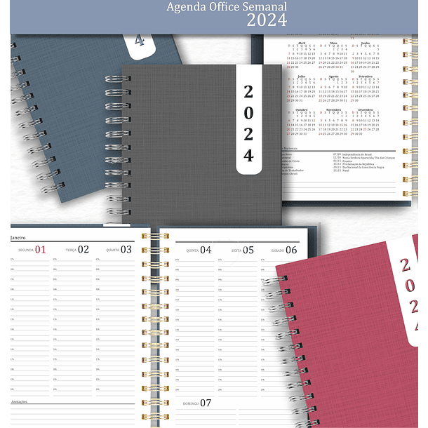 Arquivo Agenda Office Semanal 2024 em Pdf 2