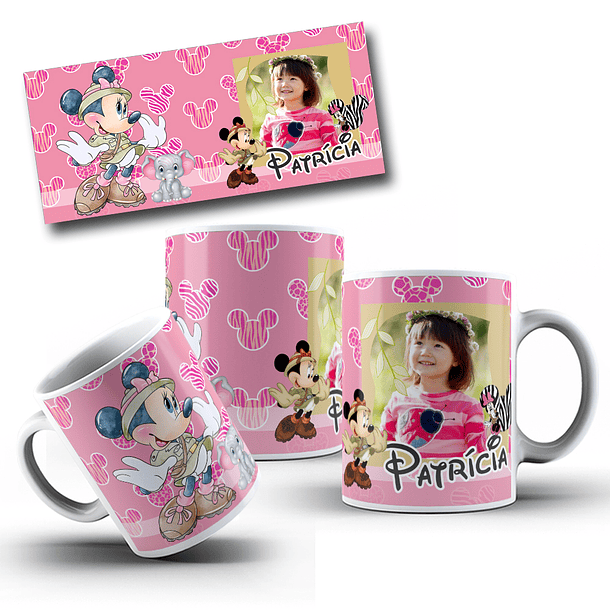 10 Artes Caneca Mickey Safari Arquivo em CorelDraw  10