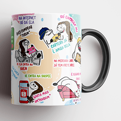 Arte para Caneca Se quer um conselho larga que ainda tá em tempo essa mulher comprar até vento Mulher Gastadeira Arquivo Png