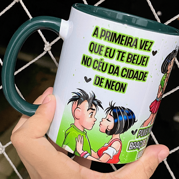 Arte para Caneca A primeira vez que eu te beijei no céu da cidade de neon Arquivo Png 1