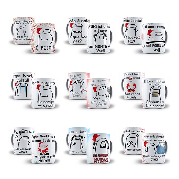 54 Artes para Caneca Flork Natal Arquivos Sublimação Png 8