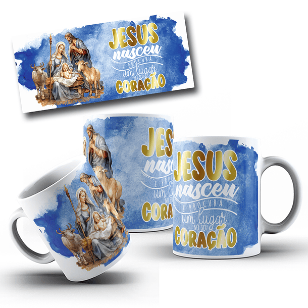 7 Arte para Caneca Presépio Natal Jesus em Corel Draw  7