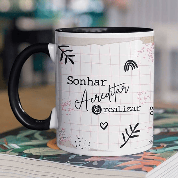 10 Arte para Caneca Frase Motivacional Seja Forte em Corel Draw 8