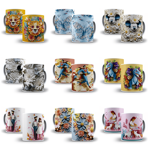 73 Artes para Caneca Diversas 3D Arquivo em Jpg 2