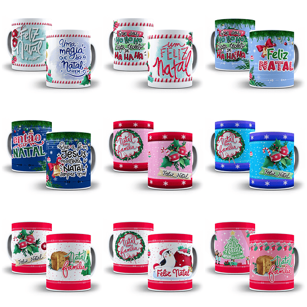 140 Artes para Caneca Natal Papai Noel Frases Arquivo em Jpg 4