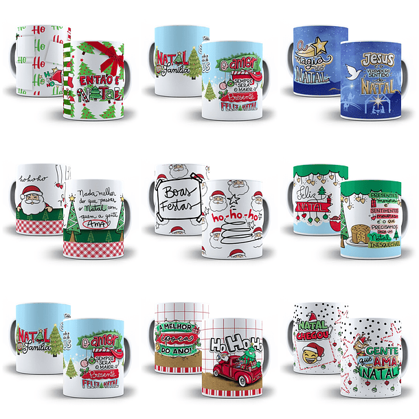 140 Artes para Caneca Natal Papai Noel Frases Arquivo em Jpg 7