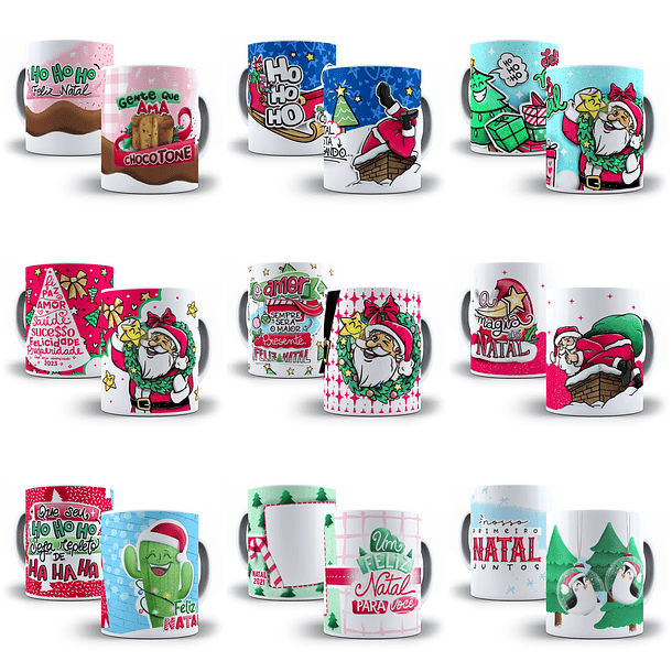 140 Artes para Caneca Natal Papai Noel Frases Arquivo em Jpg 12