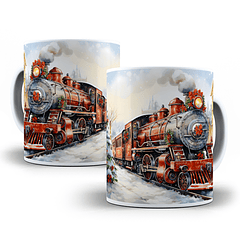 12 Artes para Caneca Trem Natalino 3d Arquivo em Jpg 