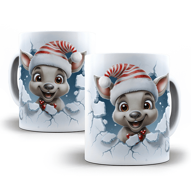 25 Artes para Caneca Animais Natalinos 3D Arquivo em Jpg 6