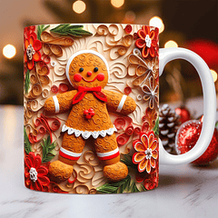 Arte Caneca Natal Biscoito Natalino 3D Arquivo Png