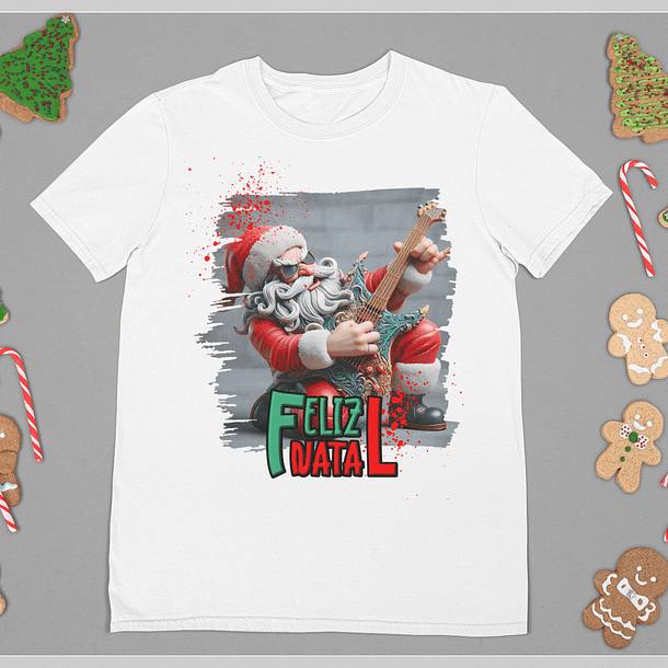 10 Artes para Camisa de Papai Noel do Rock Arquivo em CorelDraw 4