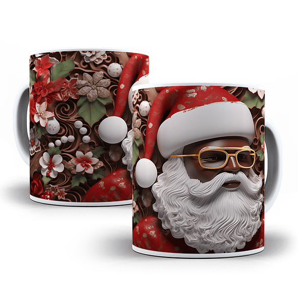 21 Artes para Caneca Papai Noel Afro Arquivo em Jpg 5