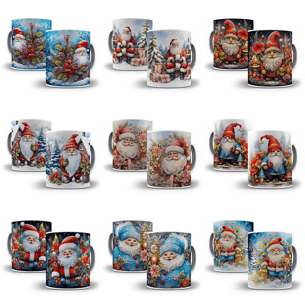 42 Artes para Caneca Papai Noel 3d Arquivo em Jpg   1