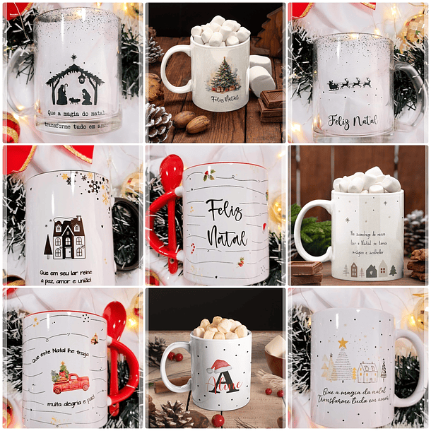 40 Artes para Caneca Alfabeto Natal Minimalista e Outras Arquivo em CorelDraw 1