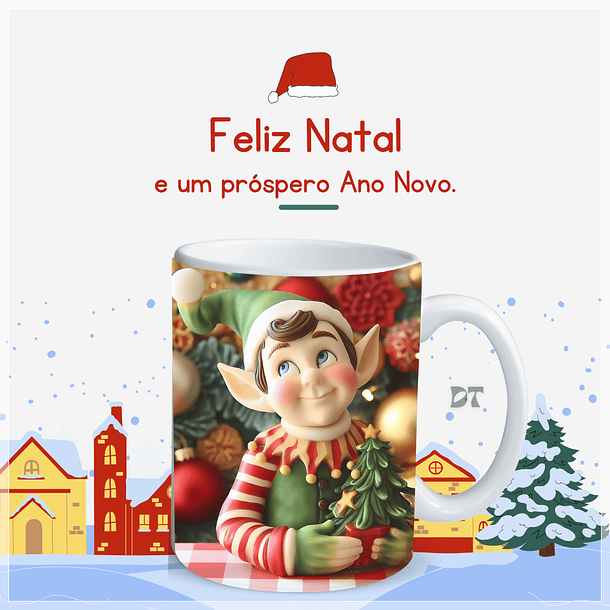 22 Artes para Caneca Elfos Natal Natalinos 3D em Jpg  6