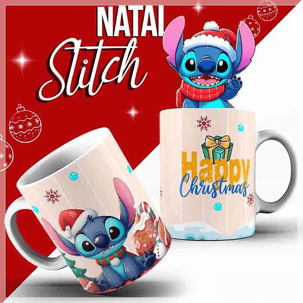 10 Artes para Caneca Stitich Natal Arquivo Editável + Png 9