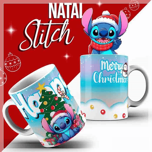 10 Artes para Caneca Stitich Natal Arquivo Editável + Png 10