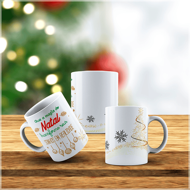 10 Artes para Caneca Natalina Papai Noel Arquivo Editável + Png 7