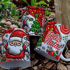 7 Artes para Caneca Natal Infladas Arquivo Editável